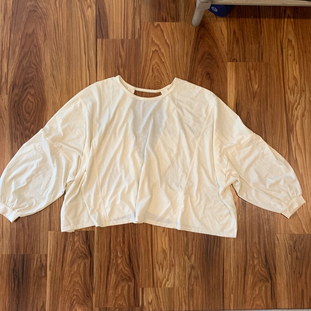 Jersey span comfy flowy open back top